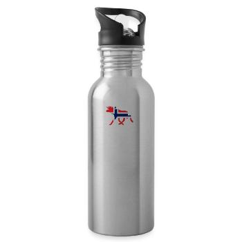 Keine Therapie Ich Muss nach Norwegen Urlaub Reise - Trinkflasche mit integriertem Trinkhalm - Lightsilver - Rechts
