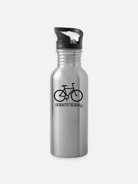 E-Bike Pedelec lustiges Geschenk Fahrrad eMTB Rad - Trinkflasche mit integriertem Trinkhalm - Lightsilver