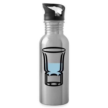 Schnapsglas / shot glass (2c) - Trinkflasche mit integriertem Trinkhalm - Lightsilver - Rechts