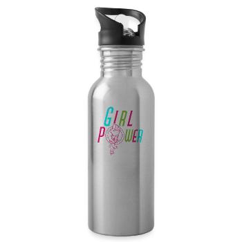 Girl Women Power Power Strength Venus Gift - Water bottle with straw - silver - Right