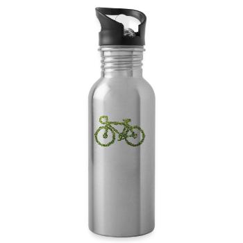 Nachhaltiges Fahrrad Rad Go Green Rennrad Geschenk - Trinkflasche mit integriertem Trinkhalm - Lightsilver - Rechts