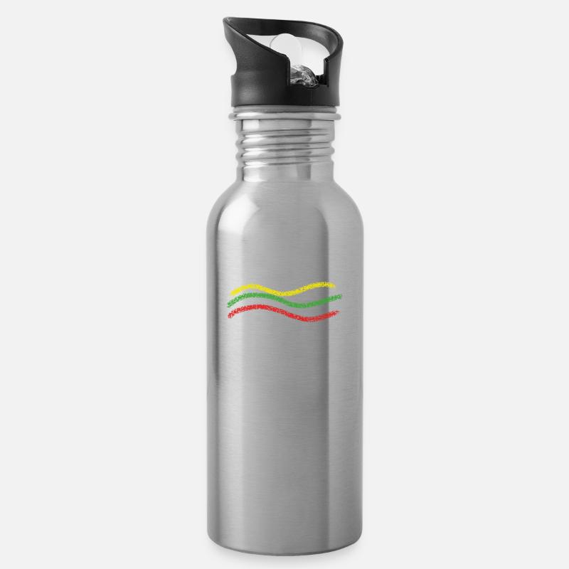 Lithuania - Water bottle with straw - silver