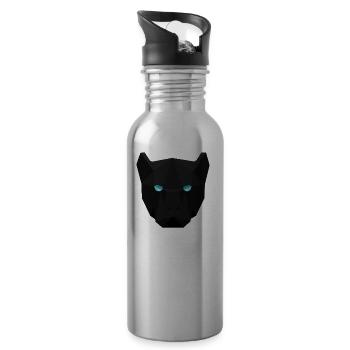 panther - Water bottle with straw - silver - Right