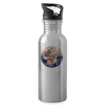 Monde de la terre lunaire - Gourde avec paille intégrée - argent clair - Droite