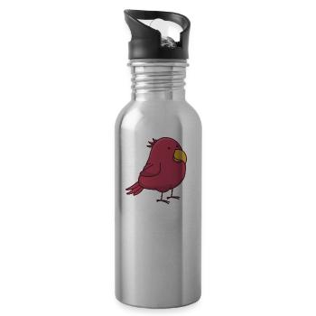 Oiseau perroquet cadeau mignon perroquet oiseaux - Gourde avec paille intégrée - argent clair - Droite