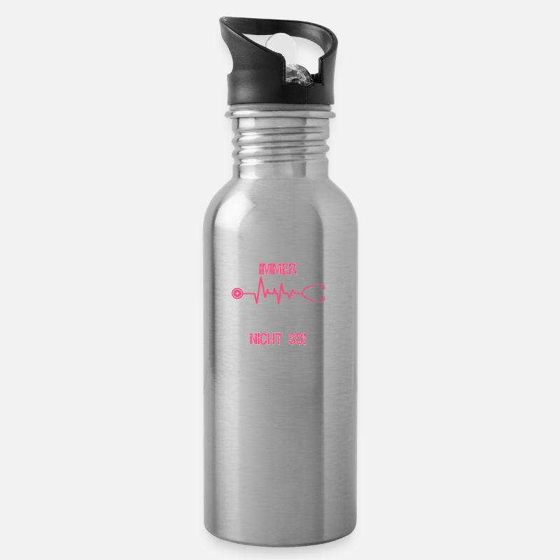 Krankenschwester Pfleger Spruch Prüfung Geschenk - Trinkflasche mit integriertem Trinkhalm - Lightsilver