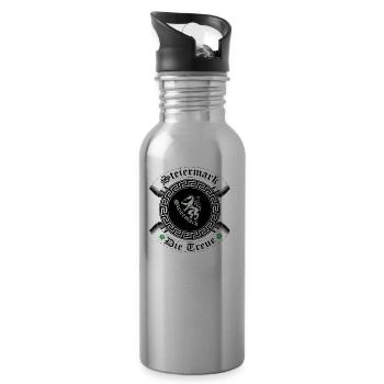 Steiermark - Trinkflasche mit integriertem Trinkhalm - Lightsilver - Rechts