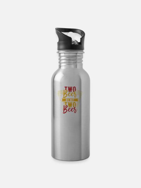 BIER PHILOSOPHIE - Trinkflasche mit integriertem Trinkhalm - Lightsilver