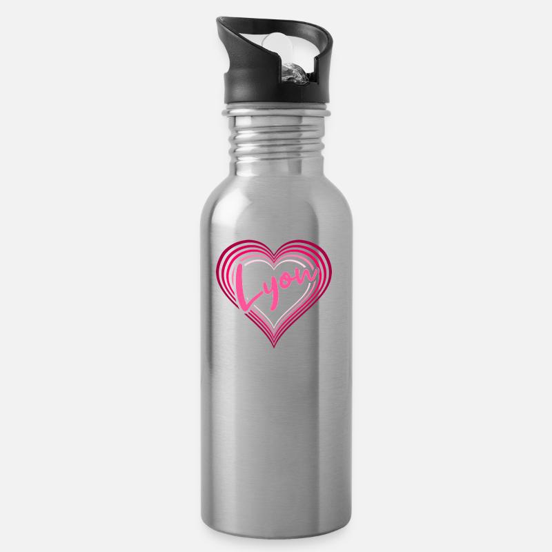 Lyon - Trinkflasche mit integriertem Trinkhalm - Lightsilver