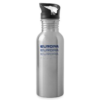 Europa Motiv "Europa Schrift 2", Bestseller - Trinkflasche mit integriertem Trinkhalm - Lightsilver - Rechts