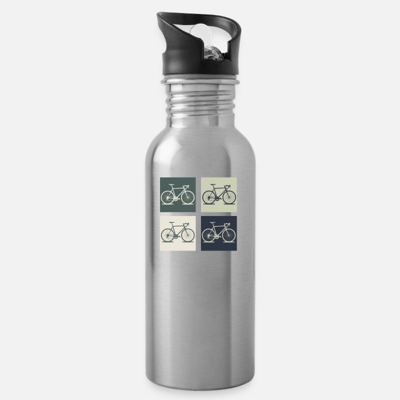 bicycle - Water bottle with straw - silver