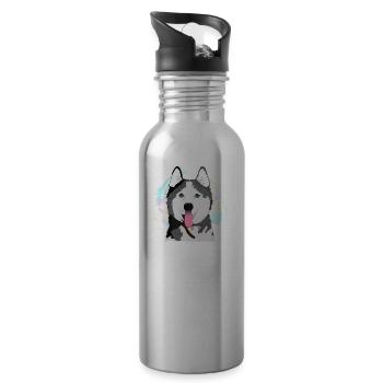Husky Vektor (1) - Trinkflasche mit integriertem Trinkhalm - Lightsilver - Rechts