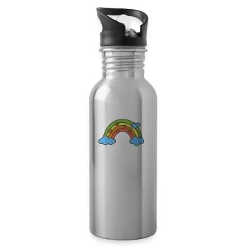 Kinder - Trinkflasche mit integriertem Trinkhalm - Lightsilver - Rechts