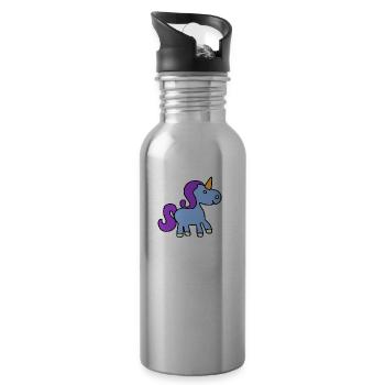 Kinder - Trinkflasche mit integriertem Trinkhalm - Lightsilver - Rechts