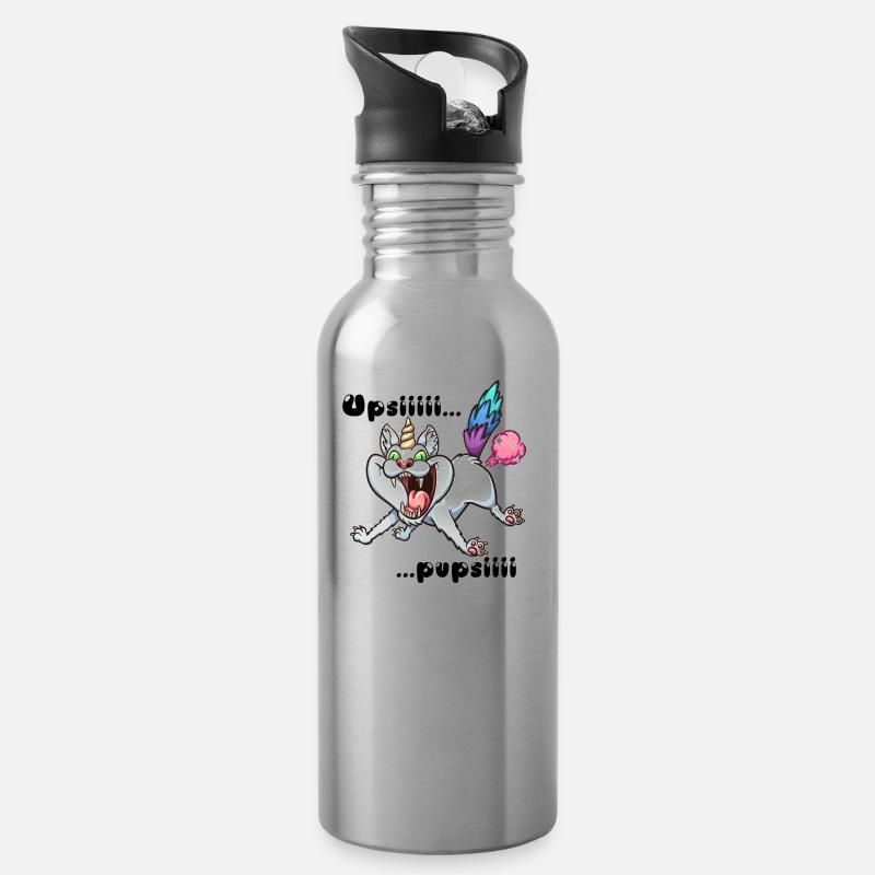 Unicorn pupsi - Gourde avec paille intégrée - argent clair