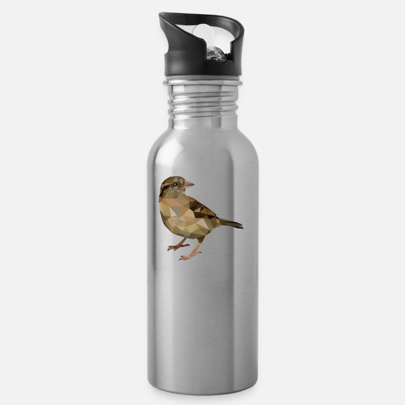 Spatz - Trinkflasche mit integriertem Trinkhalm - Lightsilver