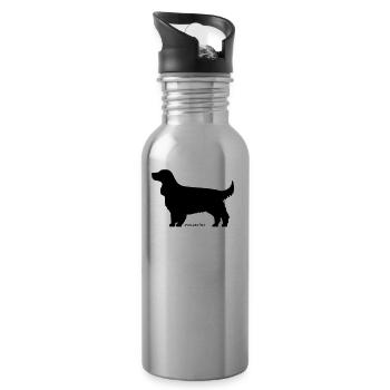 cocker love - Water bottle with straw - silver - Right