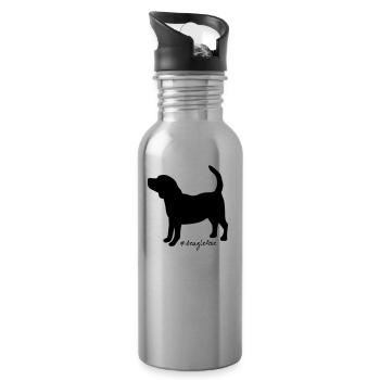 beaglelove - Trinkflasche mit integriertem Trinkhalm - Lightsilver - Rechts