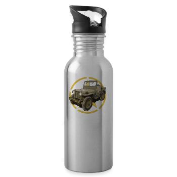 Offroad-Militärfahrzeug - Trinkflasche mit integriertem Trinkhalm - Lightsilver - Rechts