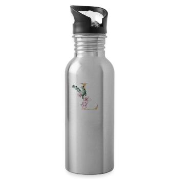Alphabet L - Trinkflasche mit integriertem Trinkhalm - Lightsilver - Rechts