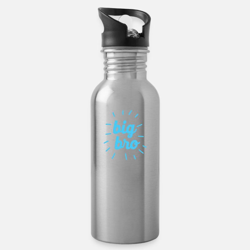 großer Bruder - Trinkflasche mit integriertem Trinkhalm - Lightsilver