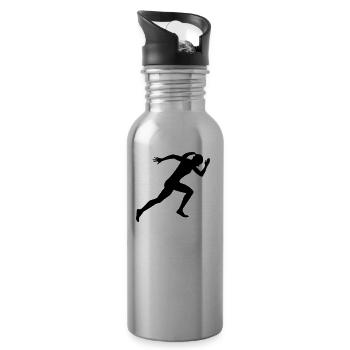 Runner, running, sprinter (super cheap) - Gourde avec paille intégrée - argent clair - Droite