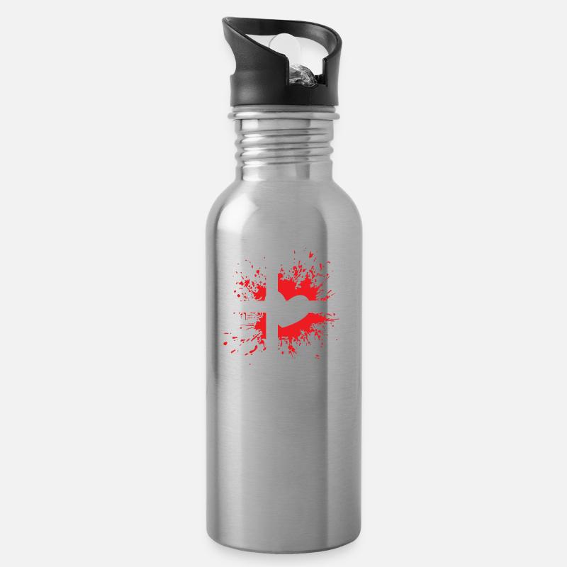 Denmark - Water bottle with straw - silver