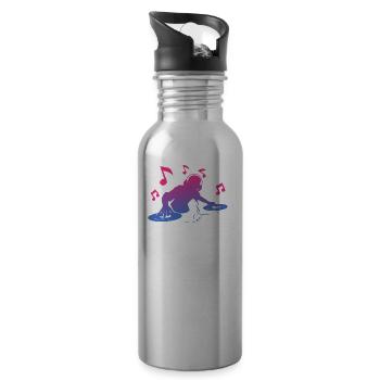 DJ Neonlights - Trinkflasche mit integriertem Trinkhalm - Lightsilver - Rechts
