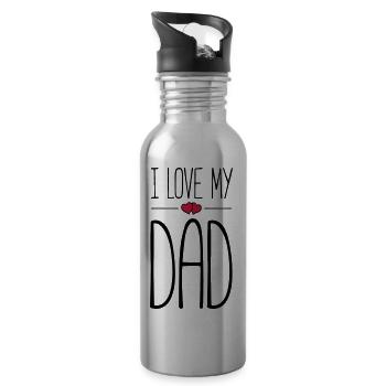 i love my dad - Trinkflasche mit integriertem Trinkhalm - Lightsilver - Rechts
