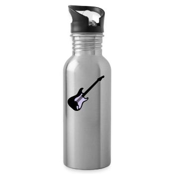Gitarre - Trinkflasche mit integriertem Trinkhalm - Lightsilver - Rechts