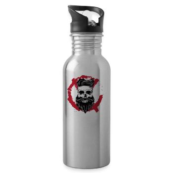 Skull NO - Water bottle with straw - silver - Right