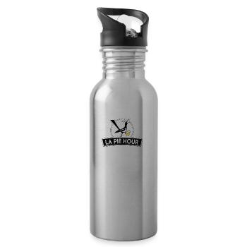 Aperitif, it's LA PIE HOUR time! - Water bottle with straw - silver - Right