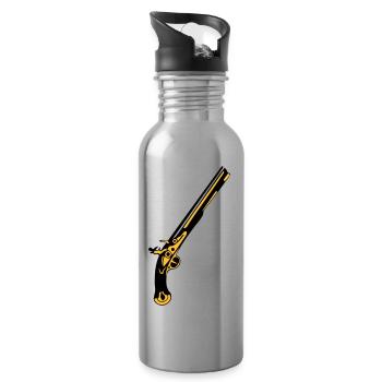 Alte Waffe Waffe Revolver - Trinkflasche mit integriertem Trinkhalm - Lightsilver - Rechts