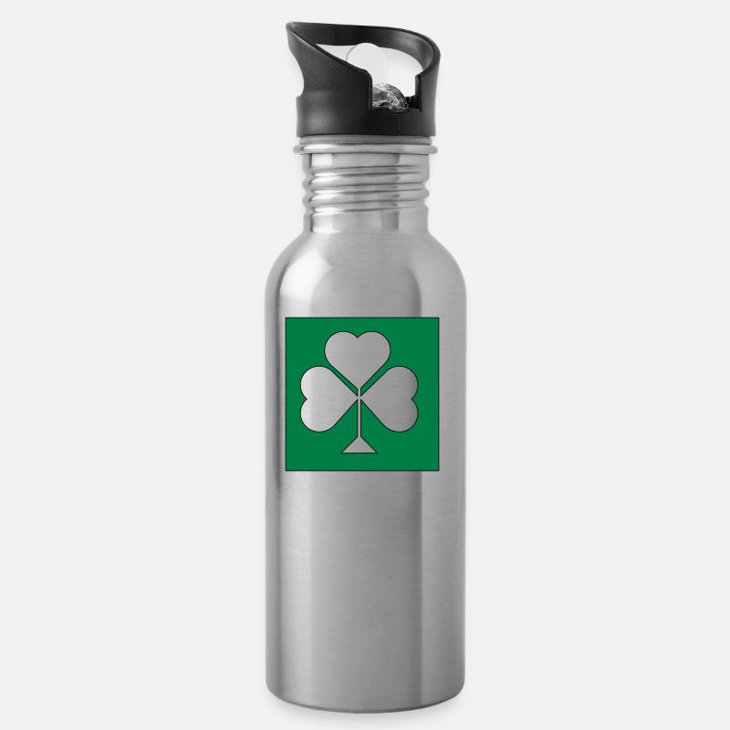 Shamrock - Water bottle with straw - silver