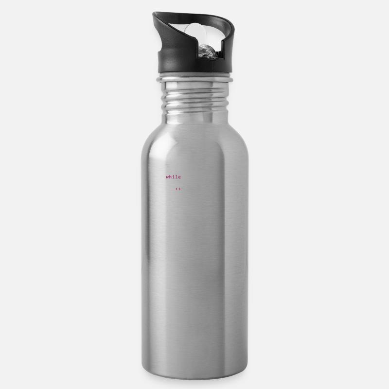 Lebendiger Code - Trinkflasche mit integriertem Trinkhalm - Lightsilver