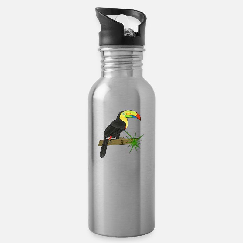 Tukan - Trinkflasche mit integriertem Trinkhalm - Lightsilver