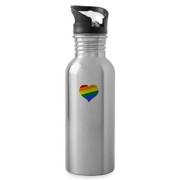 Gegen Rassismus Nazis Faschismus | Antifa Geschenk - Trinkflasche mit integriertem Trinkhalm - Lightsilver - Rechts