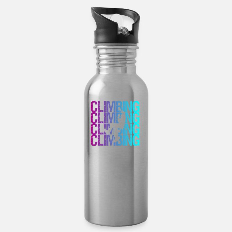 Klettern - Trinkflasche mit integriertem Trinkhalm - Lightsilver