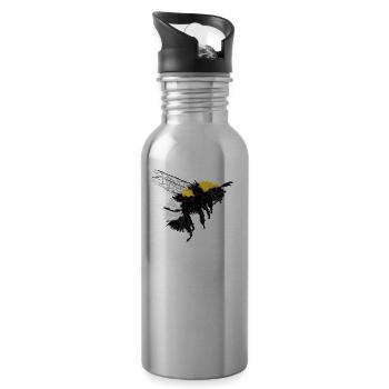 Hummel / Bumblebee Design I - Gourde avec paille intégrée - argent clair - Droite