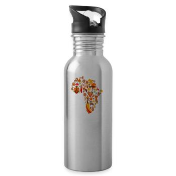 Afrique - Gourde avec paille intégrée - argent clair - Droite