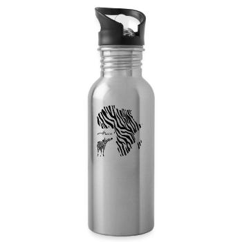 Afrika - Trinkflasche mit integriertem Trinkhalm - Lightsilver - Rechts