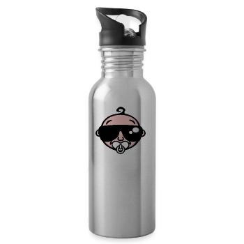 Cool Baby mit Sonnenbrille (Farbe) - Trinkflasche mit integriertem Trinkhalm - Lightsilver - Rechts