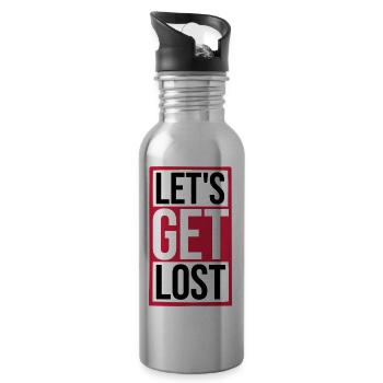 Travel Get Lost - Water bottle with straw - silver - Right