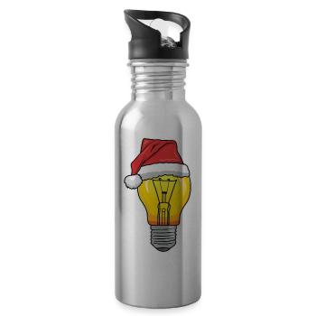Elektriker Weihnachten - Trinkflasche mit integriertem Trinkhalm - Lightsilver - Rechts