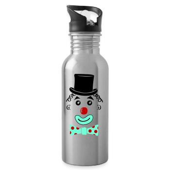 clown smile - Trinkflasche mit integriertem Trinkhalm - Lightsilver - Rechts