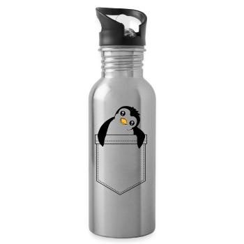 Süßer Kleiner Pinguin Brusttasche Reise Tasche - Trinkflasche mit integriertem Trinkhalm - Lightsilver - Rechts