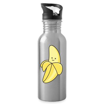 Bande dessinée banane - Gourde avec paille intégrée - argent clair - Droite