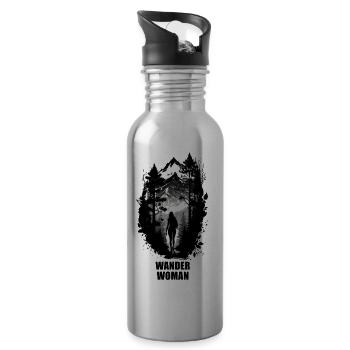 Wanderwoman - Das Wandershirt extra für Frauen - Trinkflasche mit integriertem Trinkhalm - Lightsilver - Rechts