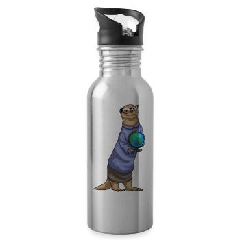 Otter Story Teacher School - Water bottle with straw - silver - Right
