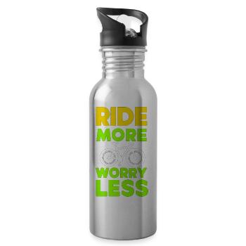 Mehr fahren, weniger Sorgen machen - Trinkflasche mit integriertem Trinkhalm - Lightsilver - Rechts
